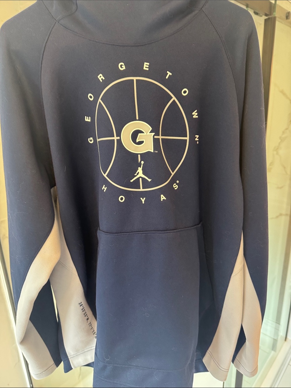 Jordan Navy and Cream Georgetown Hoyas Pullover Hoodie